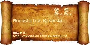 Merschilcz Rikarda névjegykártya